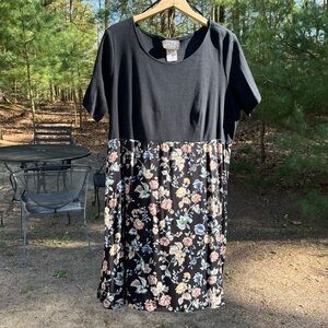 90s floral grunge dress Vintage 90s tropical floral dress grunge floral mini loose fit sleeveless dress XL